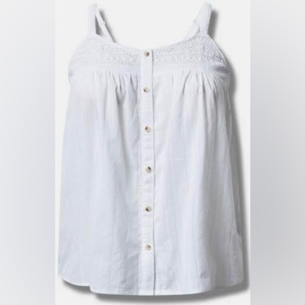 torrid White Button Design Tank Top